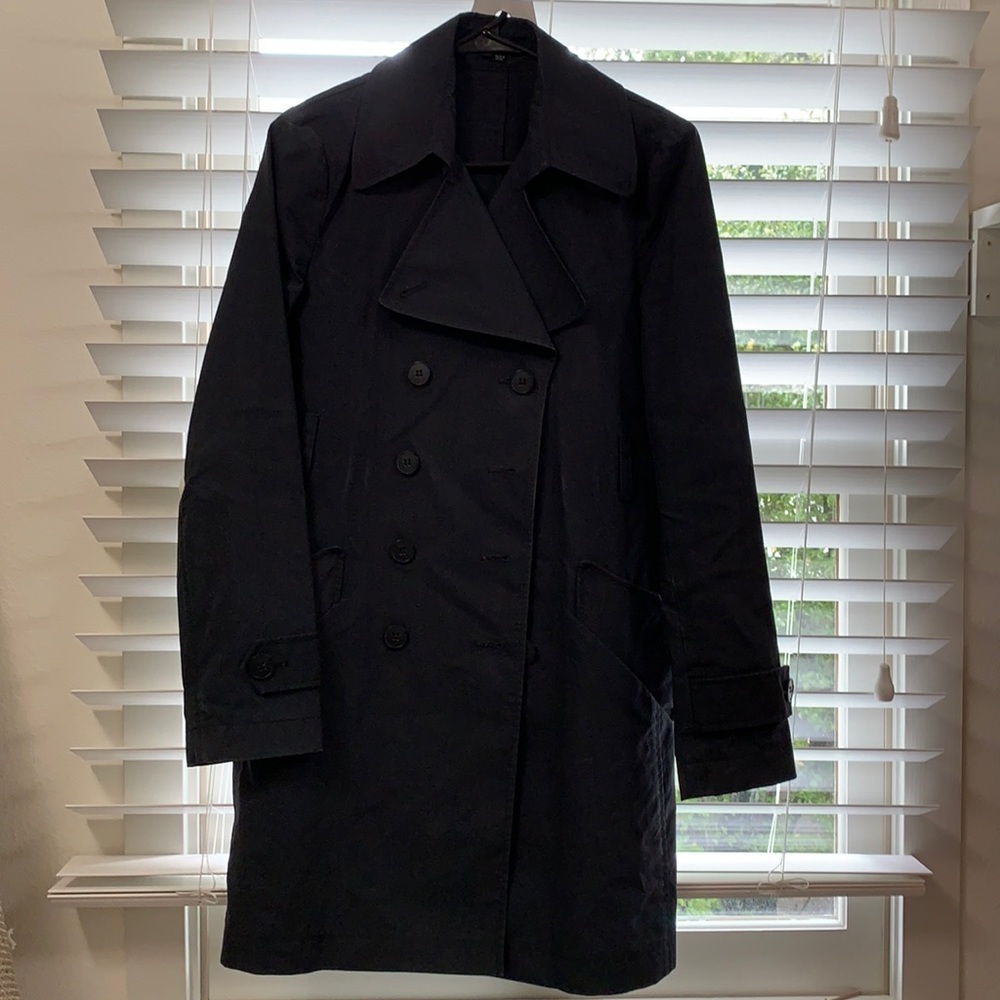 Theory black classic trench coat